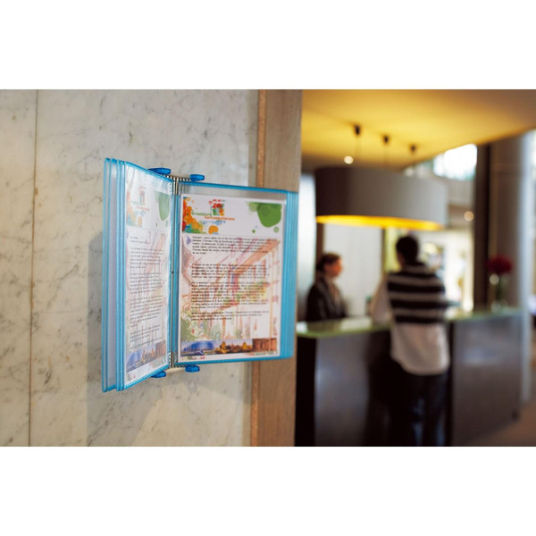 Naścienny system prezentacyjny Djois x Tarifold A4 Candy Line + 10 paneli prezentacyjnych fioletowy