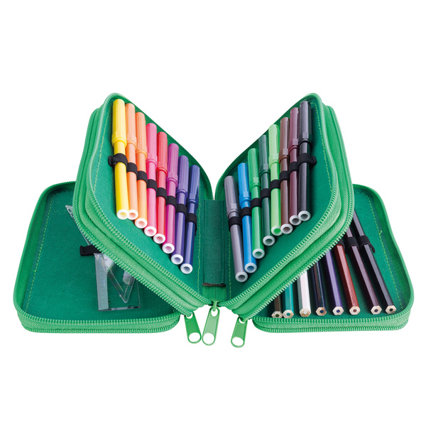 Piórnik szkolny z wyposażeniem 3 komory Gimboo Piłka nożna