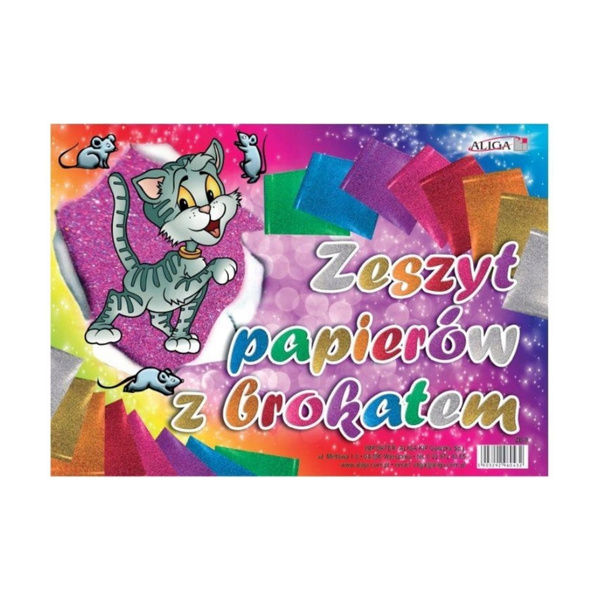 Zeszyt papierów kolorowych z brokatem A4