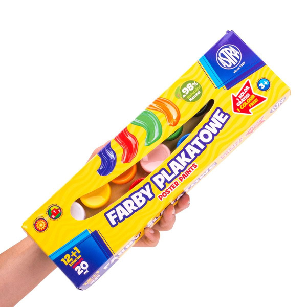 Farby plakatowe Astra 12 kolorów + 1 gratis 20ml