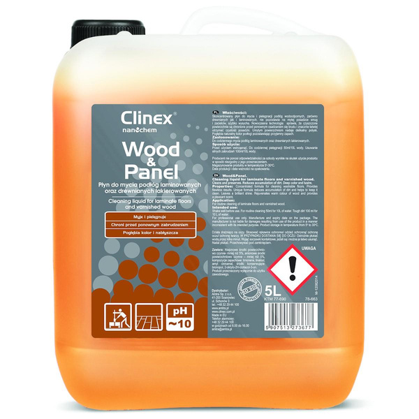 Płyn do mycia drewnianych podłóg i paneli Clinex Wood&Panel 5l