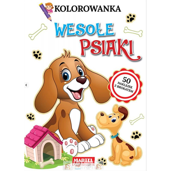 Kolorowanka z naklejkami Wesołe psiaki Martel