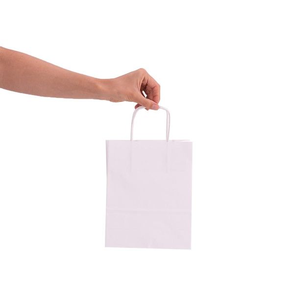 Torba papierowa ekologiczna 180x80x225 mm biała