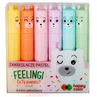 Mini zakreślacze Happy Color Feelingi 6 sztuk