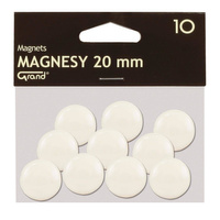 Magnesy Grand średnica 20mm 10 sztuk biały