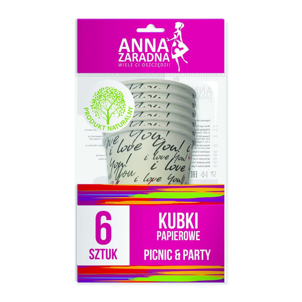 Kubki papierowe Anna Zaradna 200ml