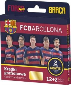 Kredki grafitowe FC Barcelona 12+2 kolory