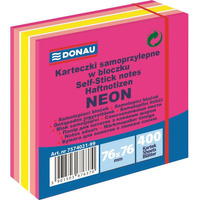 Karteczki samoprzylepne 76x76mm Donau różowy mix neonowo-pastelowe