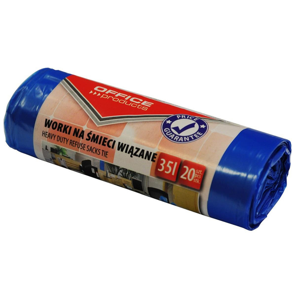 Worki na śmieci wiązane Office Products Premium LDHD 35l