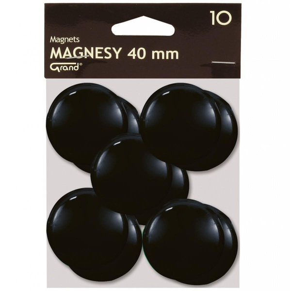 Magnesy Grand średnica 40mm 10 sztuk czarny