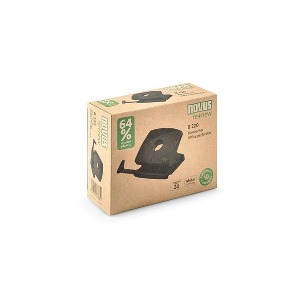 Dziurkacz biurowy Novus B220 RE New plastikowy z recyklingu (30 kartek)
