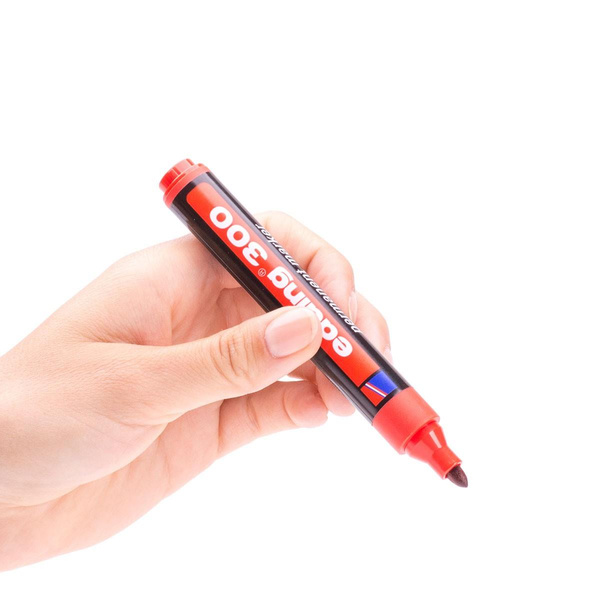 Marker permanentny Edding 300 końcówka okrągła czerwony