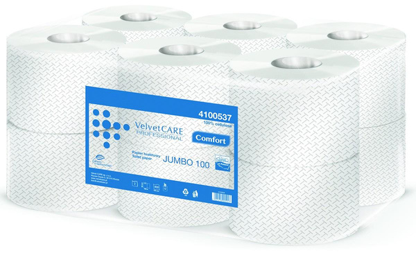 Papier toaletowy Velvet Professional Jumbo 2 warstwowy biały 12 sztuk
