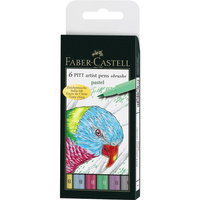 Zestaw pisaków Pitt Artist Pen Pastel Faber Castell 6 sztuk