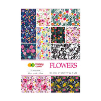 Blok z motywami HappyColor A4 15 arkuszy Flowers