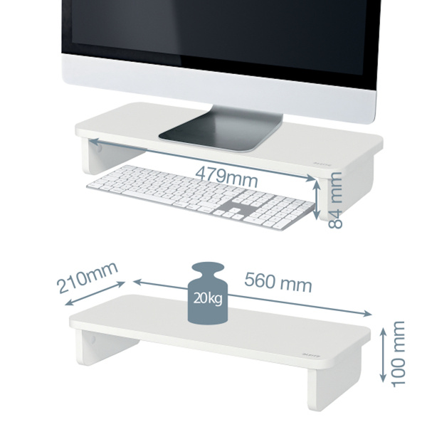 Podstawka pod monitor Leitz Ergo biała