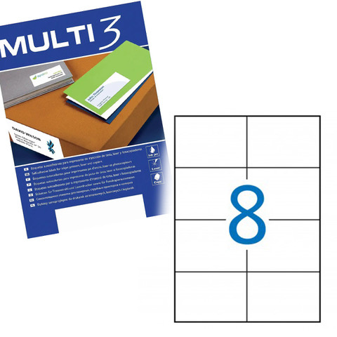 Etykiety samoprzylepne Multi 3 uniwersalne białe 105x74mm