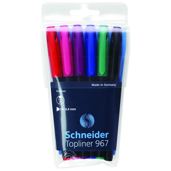 Zestaw cienkopisów Schneider Topliner 967 0.4mm 6 sztuk