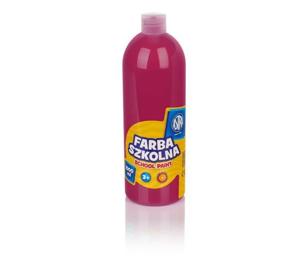 Farba plakatowa w butelce 1l różowa Astra