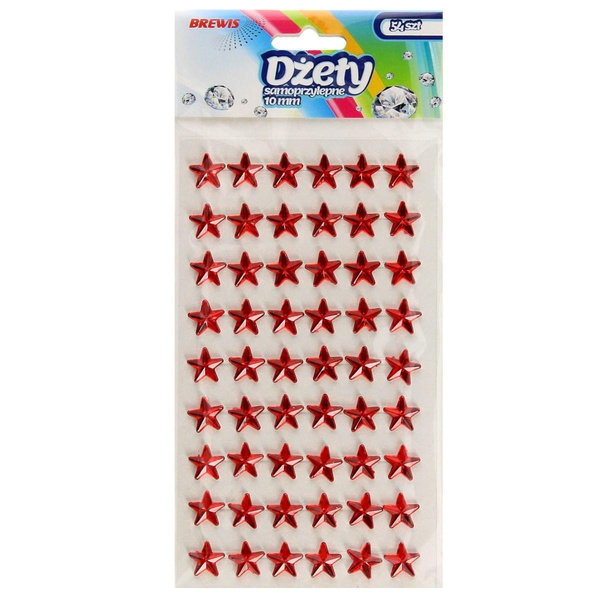 Dżety samoprzylepne czerwone gwiazdki
