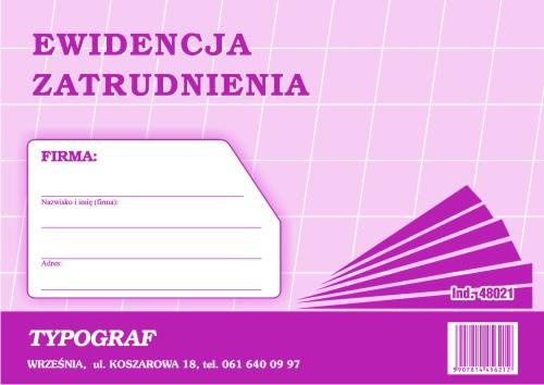 Ewidencja zatrudnienia A5