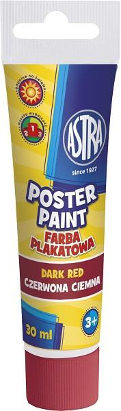 Farba plakatowa w tubce czerwona ciemna 30ml Astra