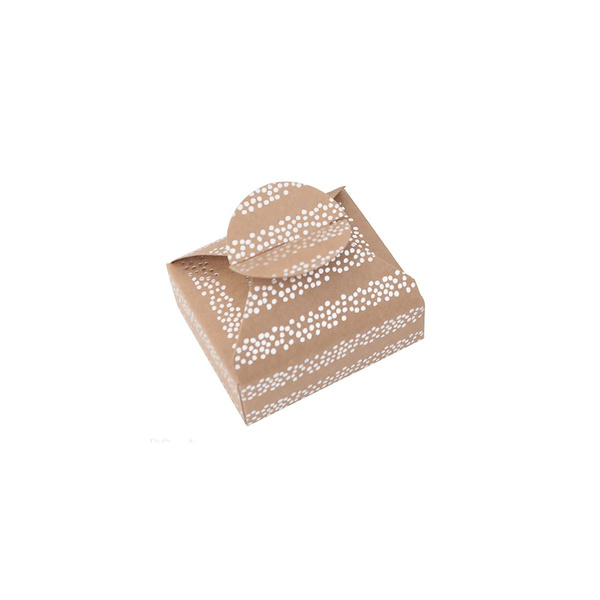 Pudełka składane candy box 6x7,5x2,5cm srebrne paski DP Craft
