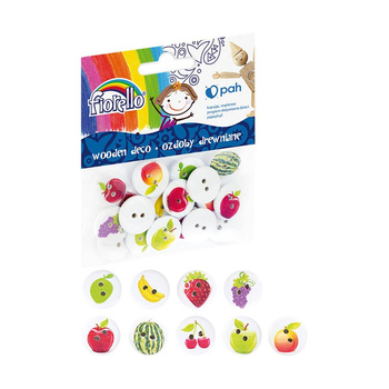 Ozdoby drewniane Fiorello GR-WD607 Guziki Owoce