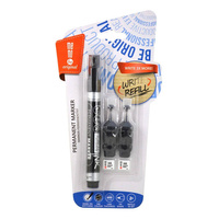 Marker permanentny+2 ampułki z zapasowym tuszem Memobe czarny