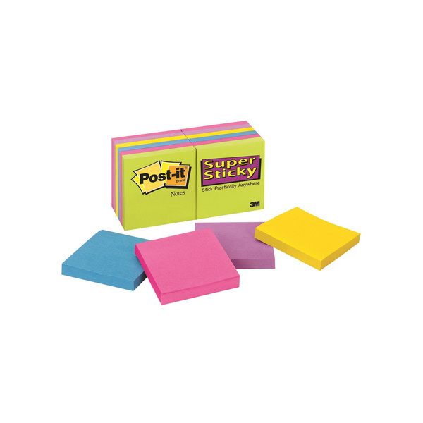 Karteczki samoprzylepne 76x76mm Post-it Super Sticky Ultra 654-12SSUC