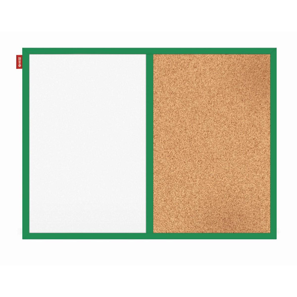 Tablica magnetyczno korkowa 60x40 cm zielona rama Duo Memobe