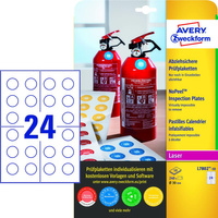 Tabliczki inspekcyjne No Peel A4 Avery Zweckform białe średnica 30mm