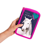 Piórnik z wyposażeniem dwukomorowy Konie 17