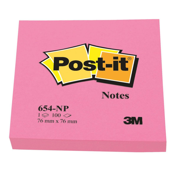 Karteczki samoprzylepne 76x76mm Post-it jaskrawy różowy