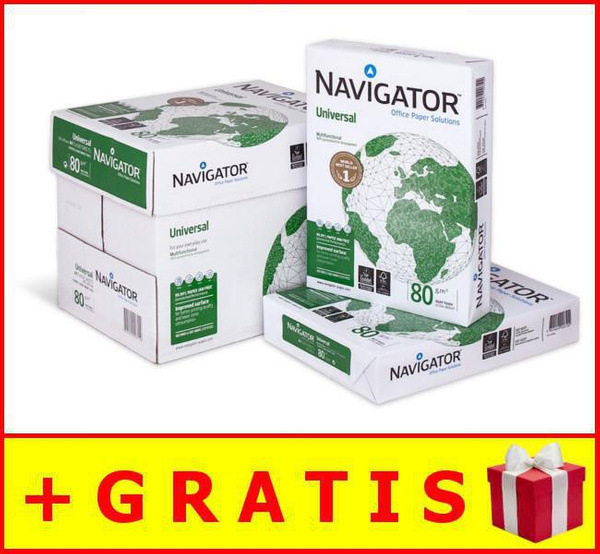 Papier ksero A4 80g 5 ryz Navigator Universal + Woda Żywiec 1.5l GRATIS