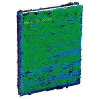 Brulion A5 96 kartek w linie z cekinami zielono-czarny Grand