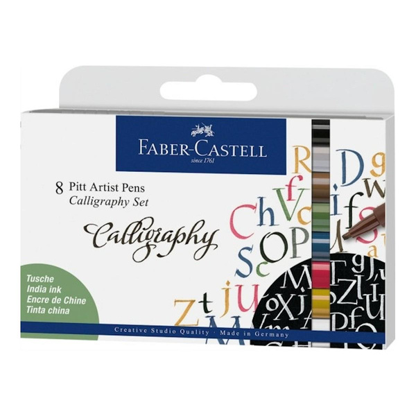 Zestaw do kaligrafii Pitt Artist Pen Faber Castell 8 sztuk