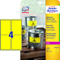 Etykiety samoprzylepne Avery Zweckform Heavy Duty żółte 99.1x139mm
