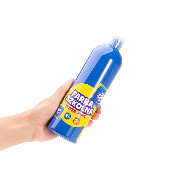 Farba plakatowa w butelce 500ml niebieska ciemna Astra