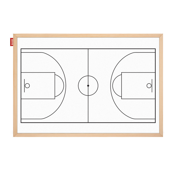 Tablica taktyczna suchościeralno-magnetyczna Memobe boisko do koszykówki 90x60cm
