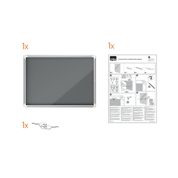 Gablota filcowa wewnętrzna Nobo Premium Plus 709x970mm szary