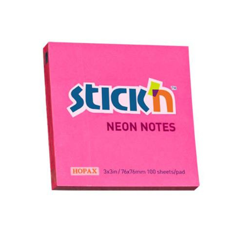 Karteczki samoprzylepne Stick`n 76x76mm ciemno różowy neonowy