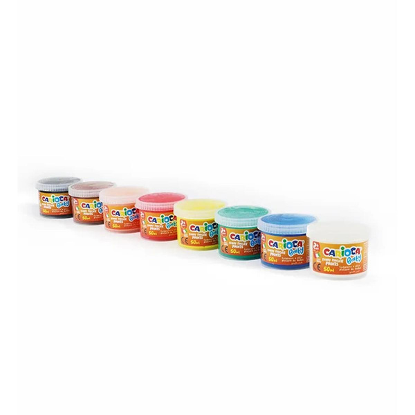 Farby do malowania palcami 8 kolorów 50ml Carioca Baby