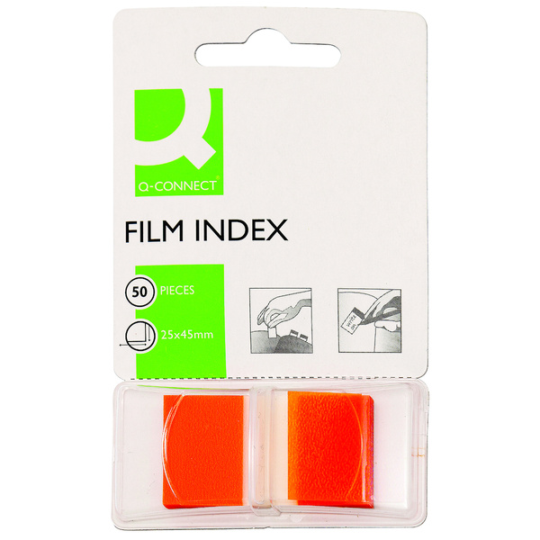 Zakładki indeksujące Q-Connect 25x43.7mm 50 kartek pomarańczowy