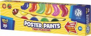 Farby plakatowe Astra 12 kolorów + 1 gratis 20ml