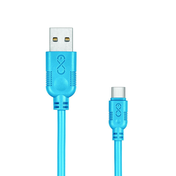 Kabel USB 2.0 uniwersalny do USB-C Exc Whippy 0.9m niebieski