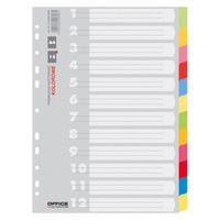 Przekładki do segregatora A4 kolorowe kartonowe 12 kart Office Products