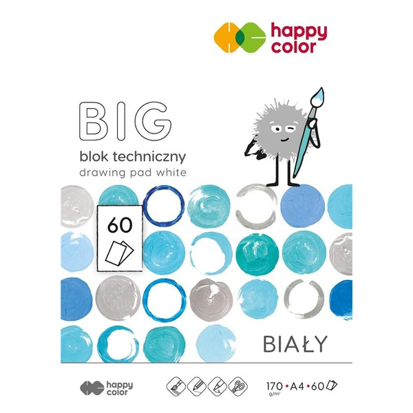 Blok techniczny A4 170g 60 arkuszy Big Happy Color