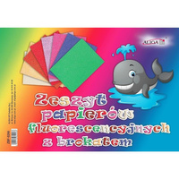 Zeszyt papierów kolorowych fluorescencyjnych z brokatem B5