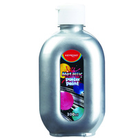 Farba plakatowa w butelce 300ml srebrna metaliczna Keyroad